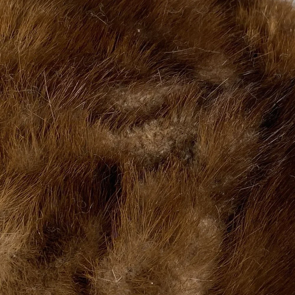 Vintage Brown Mink Fur Hat Satin Lining Winter Union Label Made in USA Mobwife